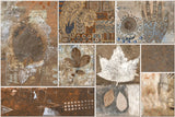 Tapet personalizat bohemian cu colaj de elemente in stil bohemian in nuante aramii boho brass collage