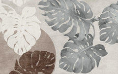 Tapet personalizat bohemian cu frunze de monstera intr un design minimalist minimalist monstera