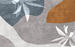 Tapet personalizat bohemian cu elemente abstracte in stil boho in nuante de gri si caramiziu bohemian grey