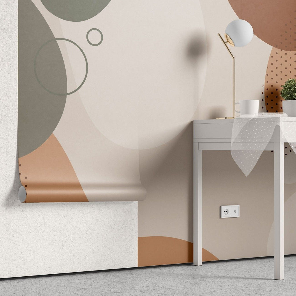 Tapet personalizat bohemian arta abstracta tonuri pamantii calm conexiune natura earthy abstract