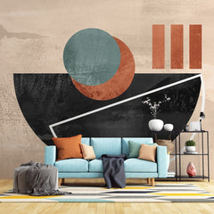 Tapet personalizat bohemian explozie arta elemente geometrice libertate eleganta naturala visare boema boho plume art
