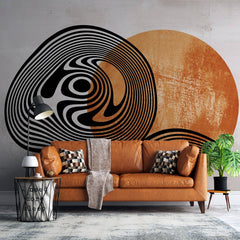 Tapet personalizat bohemian calatorie vizuala cerc vis psihedelic culori accent forme hipnotizante spatiu unic psychedelic dream circle