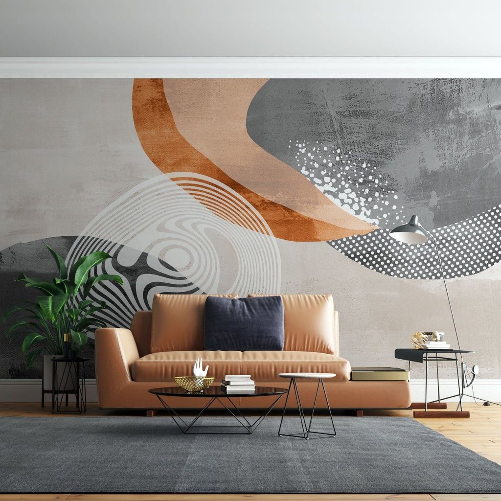 Tapet personalizat bohemian interpretare abstracta oaza culori fade forme fluide liniste frumusete refugiu abstract oasis abstraction