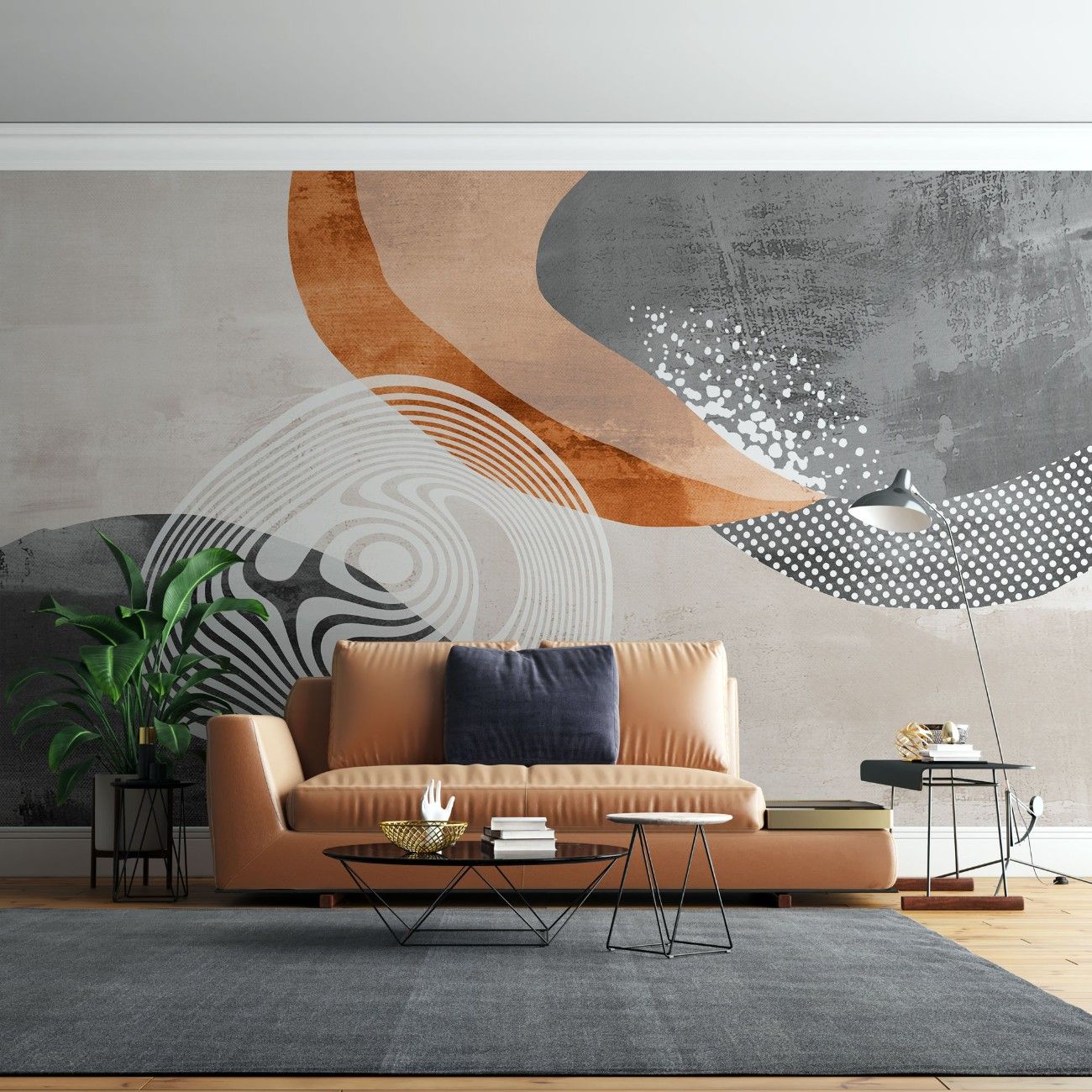 Tapet personalizat bohemian interpretare abstracta oaza culori fade forme fluide liniste frumusete refugiu abstract oasis abstraction
