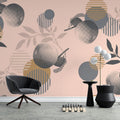 Tapet personalizat bohemian nuante delicate piersica atmosfera calda primitoare blandete optimism decor peachy
