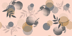 Tapet personalizat bohemian nuante delicate piersica atmosfera calda primitoare blandete optimism decor peachy