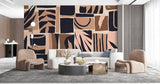 Tapet personalizat bohemian model delicat frunze natura design subtil armonios spatiu relaxare leaf pattern