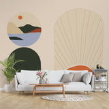 Tapet personalizat bohemian arcade elegante perspective adancime spatiu arhitectura autentica farmec boem boho archways