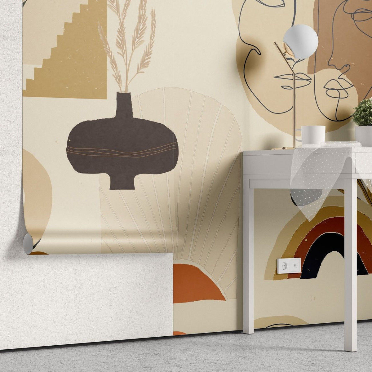 Tapet personalizat bohemian motive moderne stil boho design contemporan personalitate culoare modern boho motifs