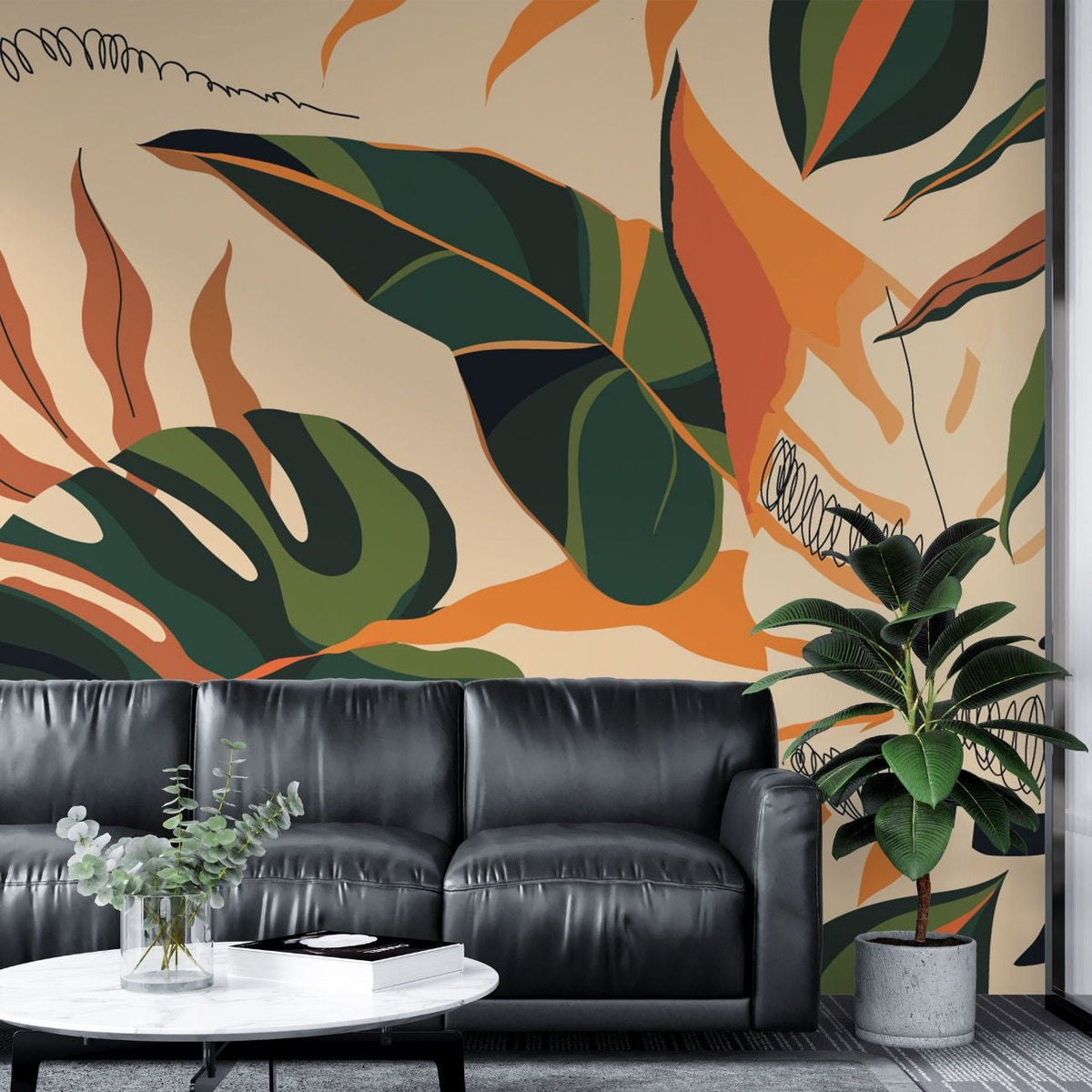 Tapet personalizat bohemian exotism tropical forme geometrice fericire armonie design modern energie tropical geometric bliss