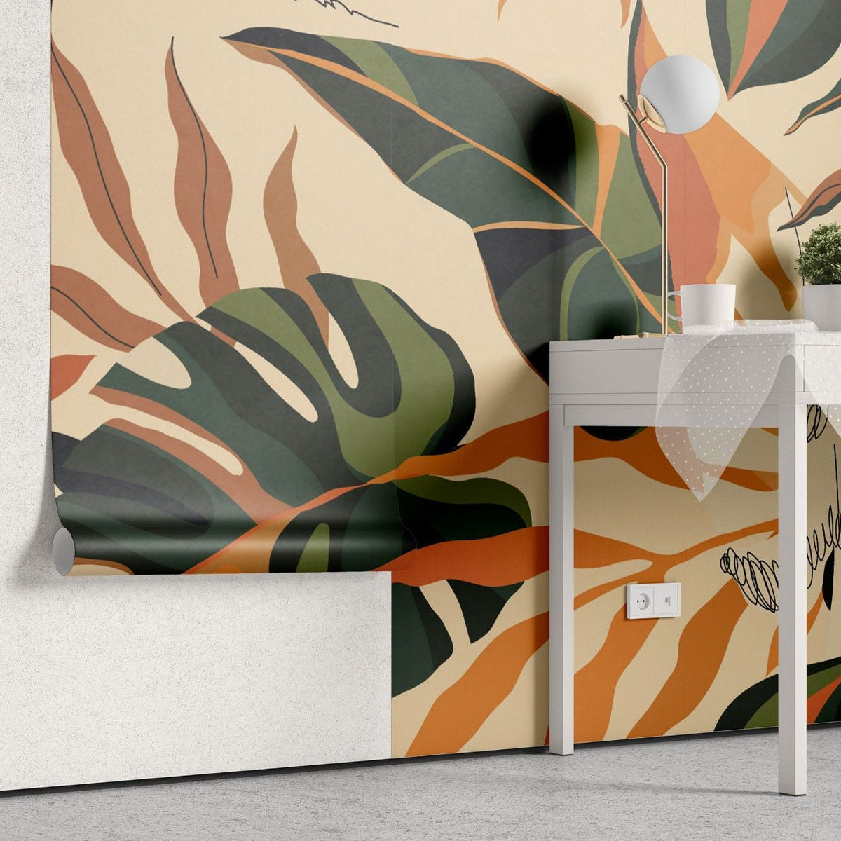 Tapet personalizat bohemian exotism tropical forme geometrice fericire armonie design modern energie tropical geometric bliss