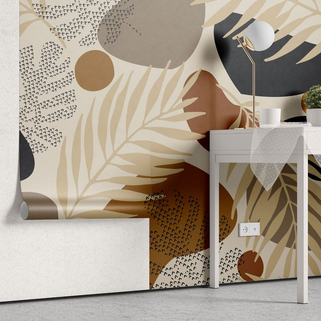 Tapet personalizat bohemian abstractie calda confort liniste culori bogate texturi subtile nota artistica warm abstract