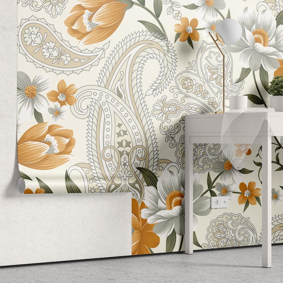Tapet personalizat bohemian mandala florala complexa meditatie armonie energie pozitiva design artistic spatiu flower mandala