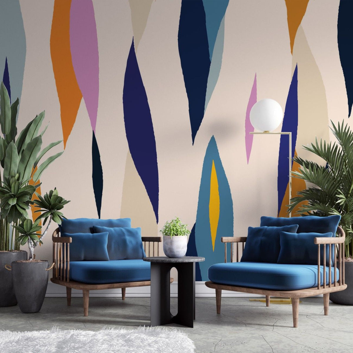 Tapet personalizat bohemian perdea culori fluide vibrante curge armonios dinamism artistic creativitate spatiu color curtain