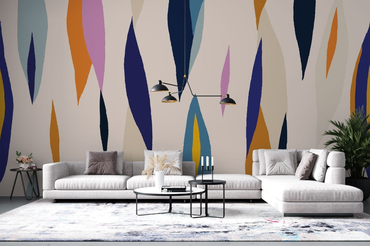 Tapet personalizat bohemian perdea culori fluide vibrante curge armonios dinamism artistic creativitate spatiu color curtain