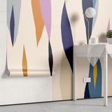 Tapet personalizat bohemian perdea culori fluide vibrante curge armonios dinamism artistic creativitate spatiu color curtain