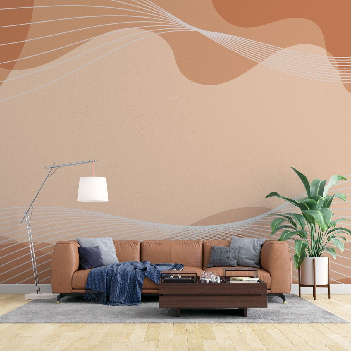 Tapet personalizat bohemian suflul delicat vant desert linii fluide tonuri calde senzatie calm libertate spatiu desert wind