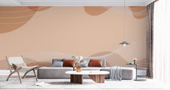 Tapet personalizat bohemian suflul delicat vant desert linii fluide tonuri calde senzatie calm libertate spatiu desert wind