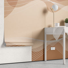Tapet personalizat bohemian suflul delicat vant desert linii fluide tonuri calde senzatie calm libertate spatiu desert wind