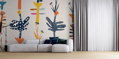 Tapet personalizat bohemian jungla funky stil arhitectural linii moderne exuberanta natura spatiu vibrant caracter funky jungle architectural lifestyle