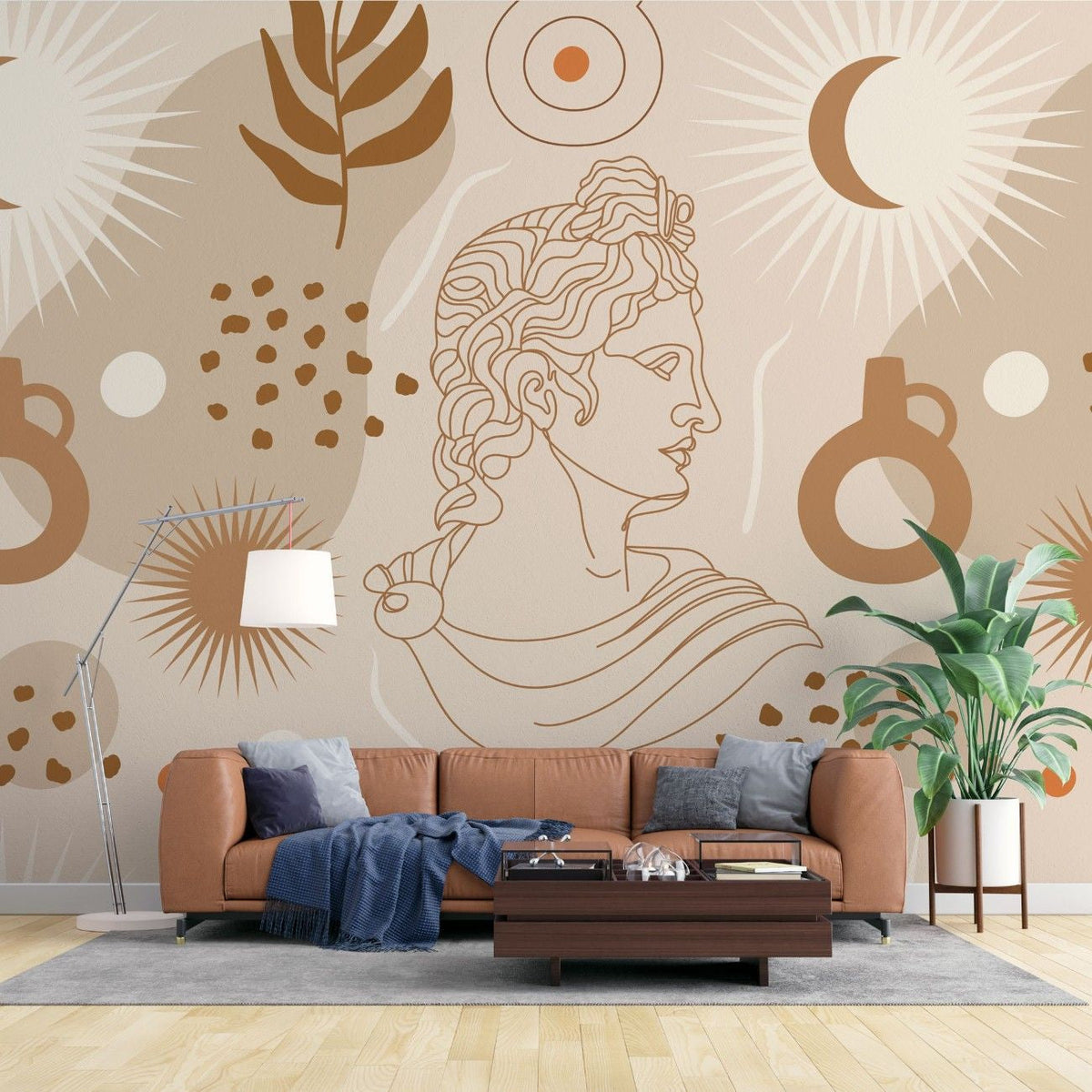 Tapet personalizat bohemian sculptura abstracta profunzime caracter spatiu forme organice spirit liber boemie boho sculpture