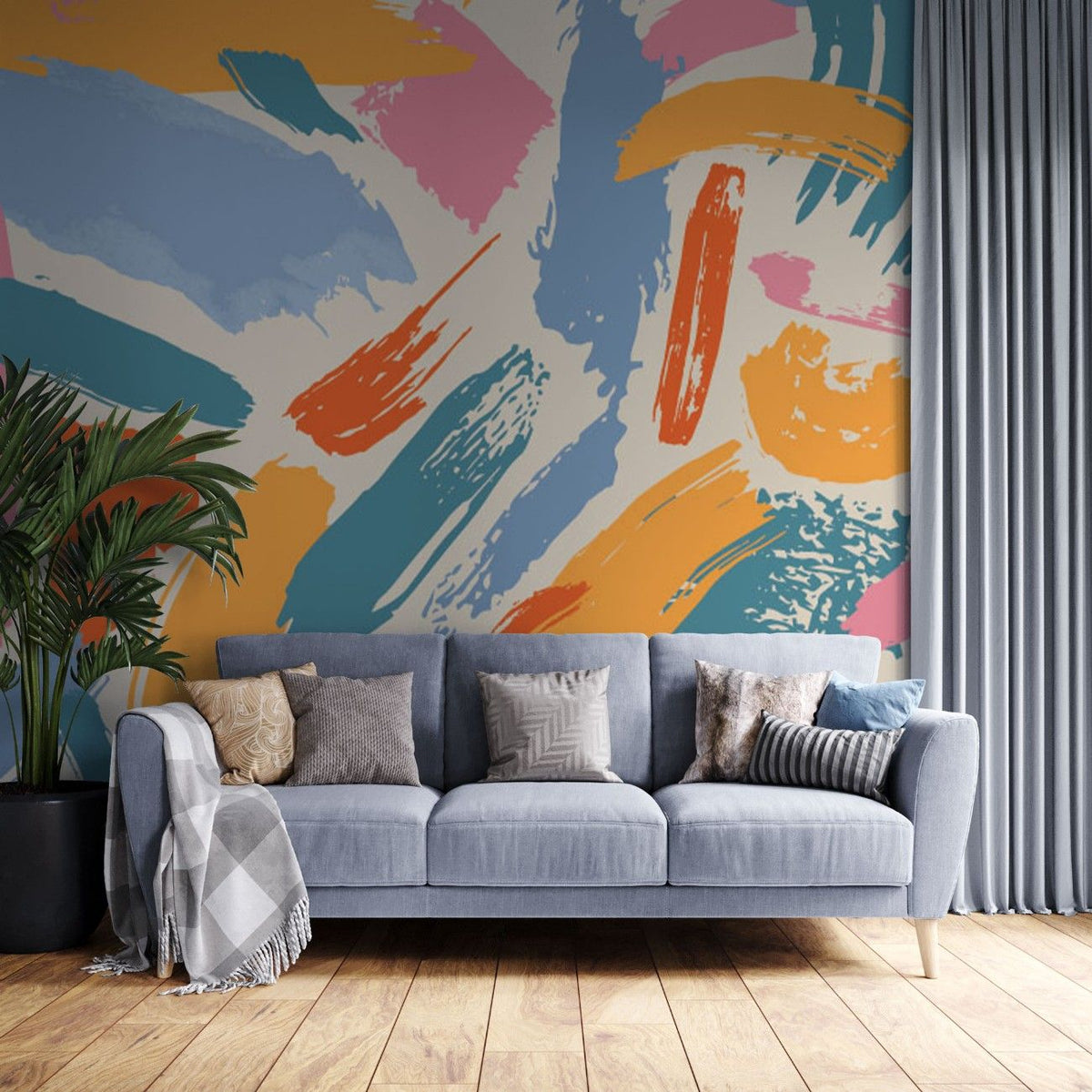 Tapet personalizat bohemian dungi pensula design artistic fantezie spatiu inspiratie whimsical brushstrokes
