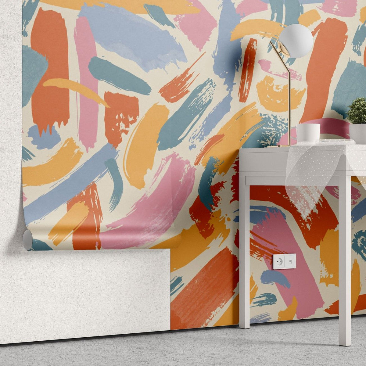 Tapet personalizat bohemian dungi pensula design artistic fantezie spatiu inspiratie whimsical brushstrokes