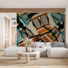 Tapet personalizat bohemian structuri joc vizual fascinant modernitate fluiditate decor looped structures