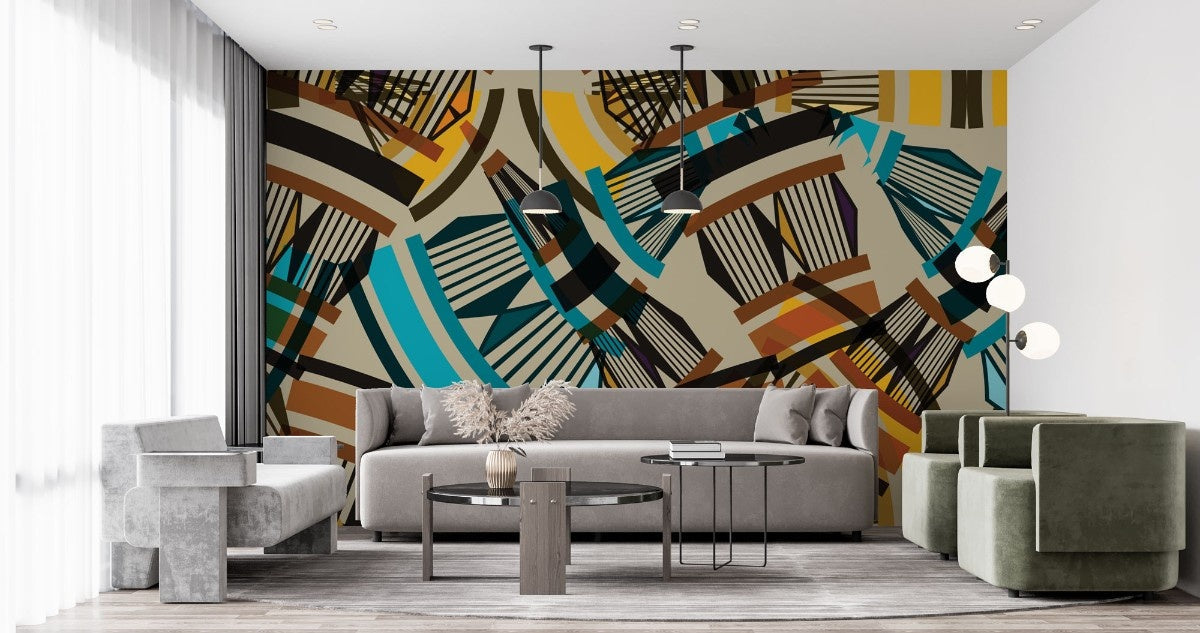 Tapet personalizat bohemian structuri joc vizual fascinant modernitate fluiditate decor looped structures