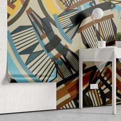 Tapet personalizat bohemian structuri joc vizual fascinant modernitate fluiditate decor looped structures