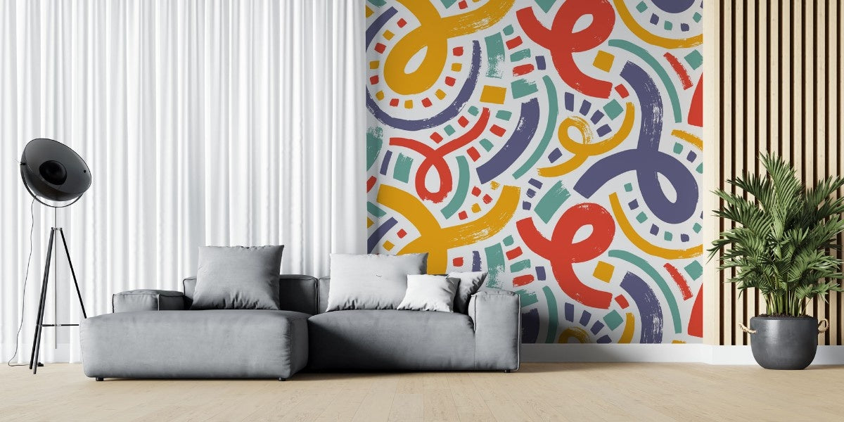Tapet personalizat bohemian design copilaresc bucurie inocenta copilarie culori vesele forme jucause spatiu fantezie childish