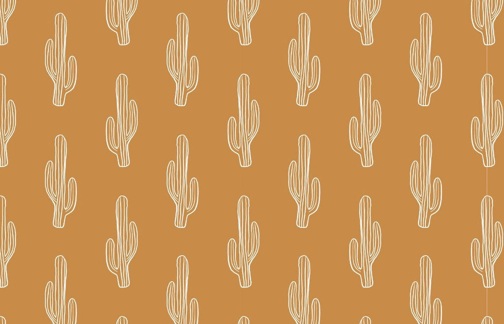 Tapet personalizat bohemian cactus alb eleganta minimalista farmec desertic subtil decor calm inspirat natura white cactus