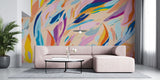 Tapet personalizat bohemian arta acrilica fluida nuante armonioase dinamism artistic atmosfera moderna creativitate fluid acrylic