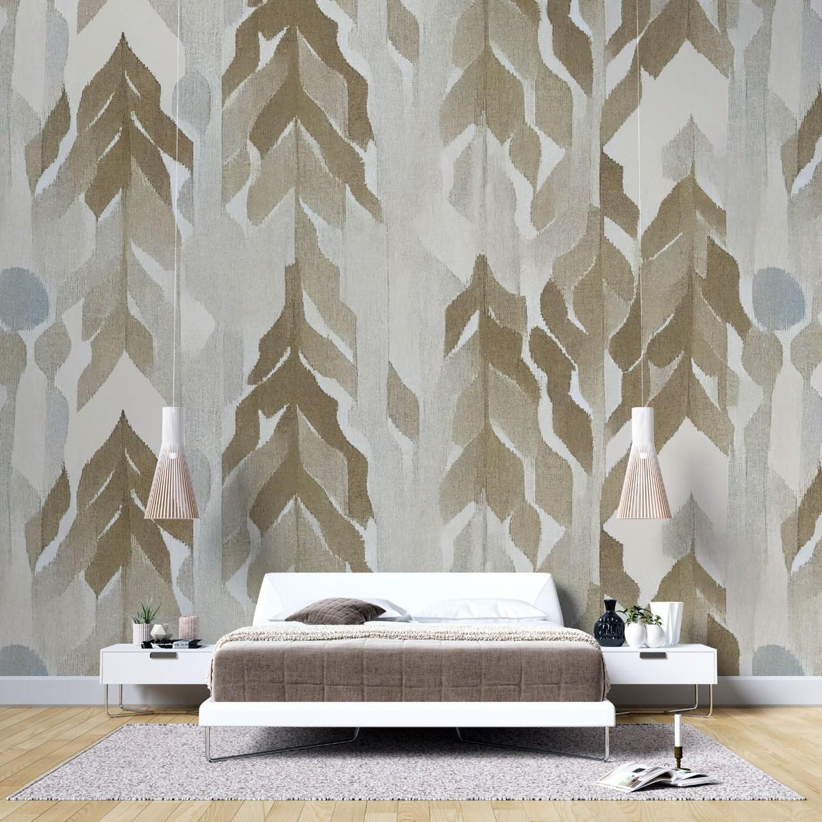Tapet personalizat bohemian textura naturala calda in bej fundal subtil elegant decor minimalist boem beige linen