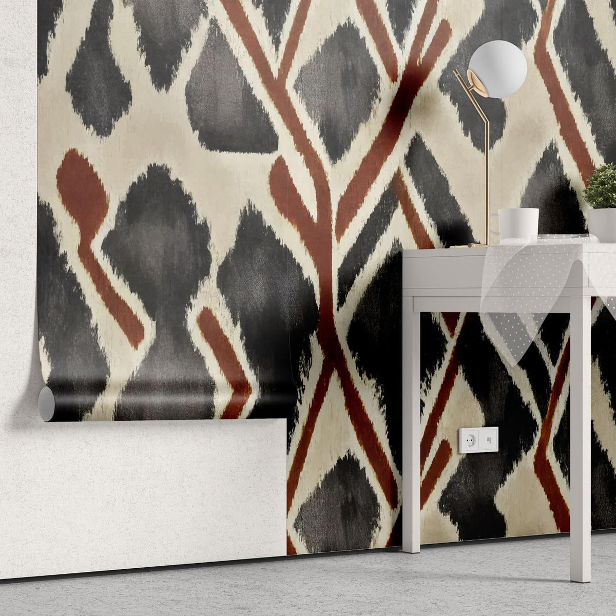 Tapet personalizat bohemian design aztec rustic traditie elemente pamantii atmosfera autentica farmec etnic rustic aztec design