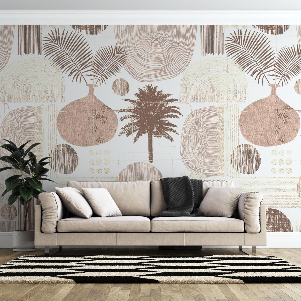 Tapet personalizat bohemian arta inspirata teracota caldura autenticitate tonuri pamant design modern expresiv terracotta art