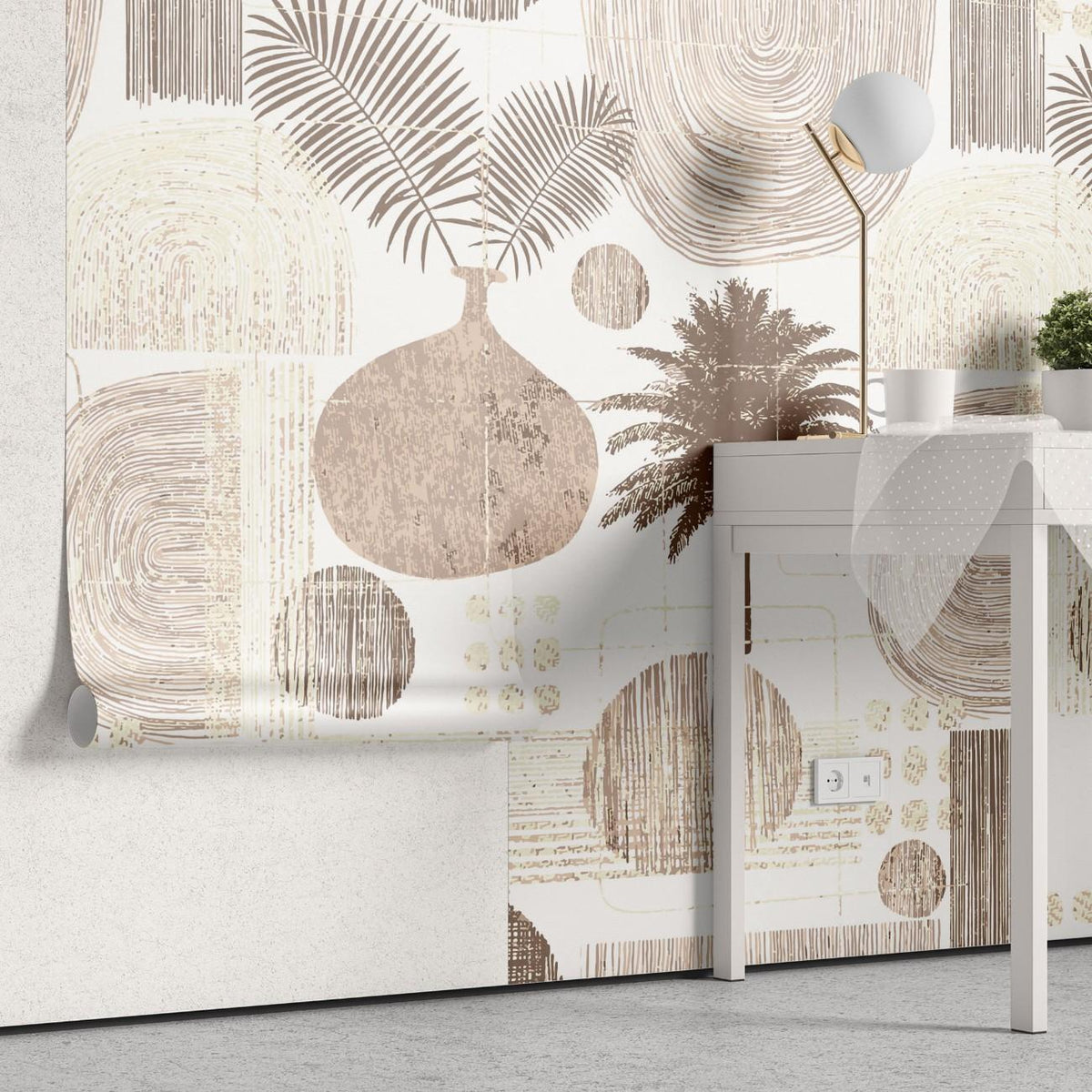 Tapet personalizat bohemian arta inspirata teracota caldura autenticitate tonuri pamant design modern expresiv terracotta art