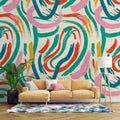 Tapet personalizat bohemian siluete pictate aer artistic misterios esenta forme decor sofisticat paint silhouettes