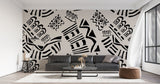 Tapet personalizat bohemian design tribal monocrom eleganta simpla caracter puternic joc contraste subtile monochrome tribal