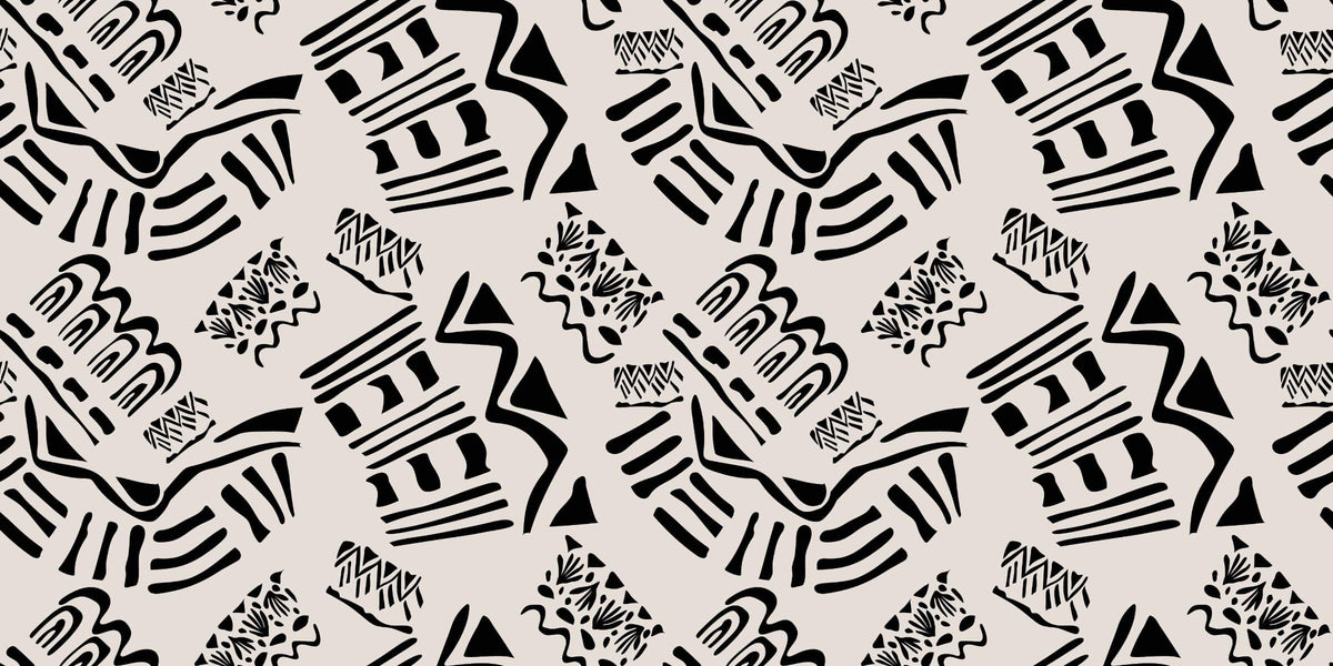 Monochrome Tribal Personalised Wallpaper