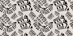 Monochrome Tribal Personalised Wallpaper