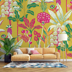 Tapet personalizat bohemian explozie stil tropical energie exotica culori vibrante paradise tropical tropicana
