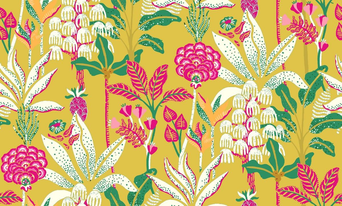 Tapet personalizat bohemian explozie stil tropical energie exotica culori vibrante paradise tropical tropicana