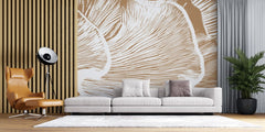 Tapet personalizat bohemian paleta inspirata ciuperca chanterelle tonuri calde organice spatiu atmosfera naturala primitoare chanterelle