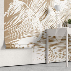 Tapet personalizat bohemian paleta inspirata ciuperca chanterelle tonuri calde organice spatiu atmosfera naturala primitoare chanterelle