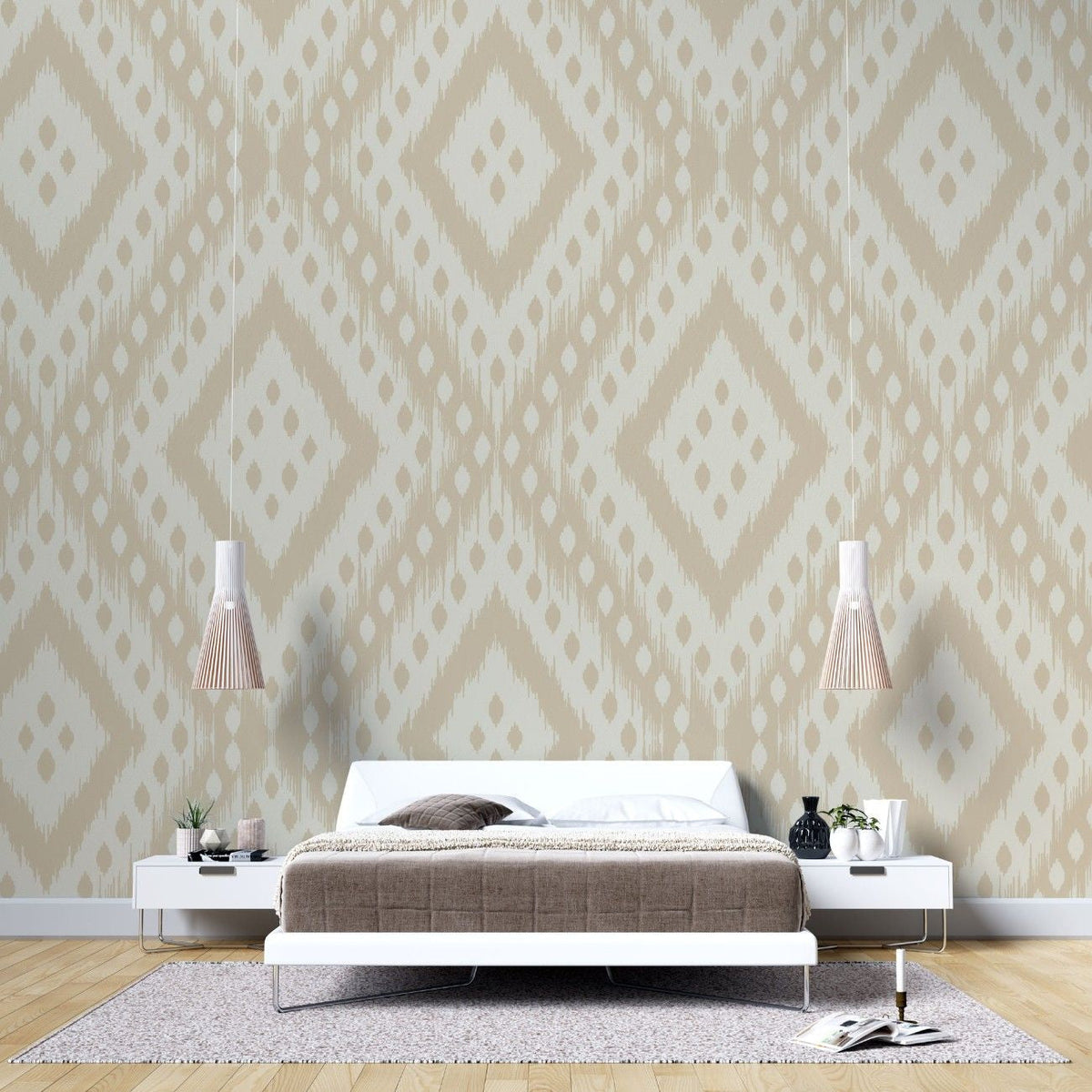 Tapet personalizat bohemian motive aztece nuante crem eleganta farmec etnic subtil decor sofisticat autentic cream aztec