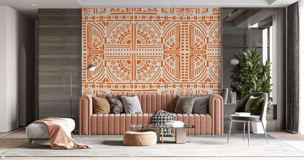 Tapet personalizat bohemian templu portocaliu mister caldura destinatii indepartate nota exotica spirituala decor the orange temple