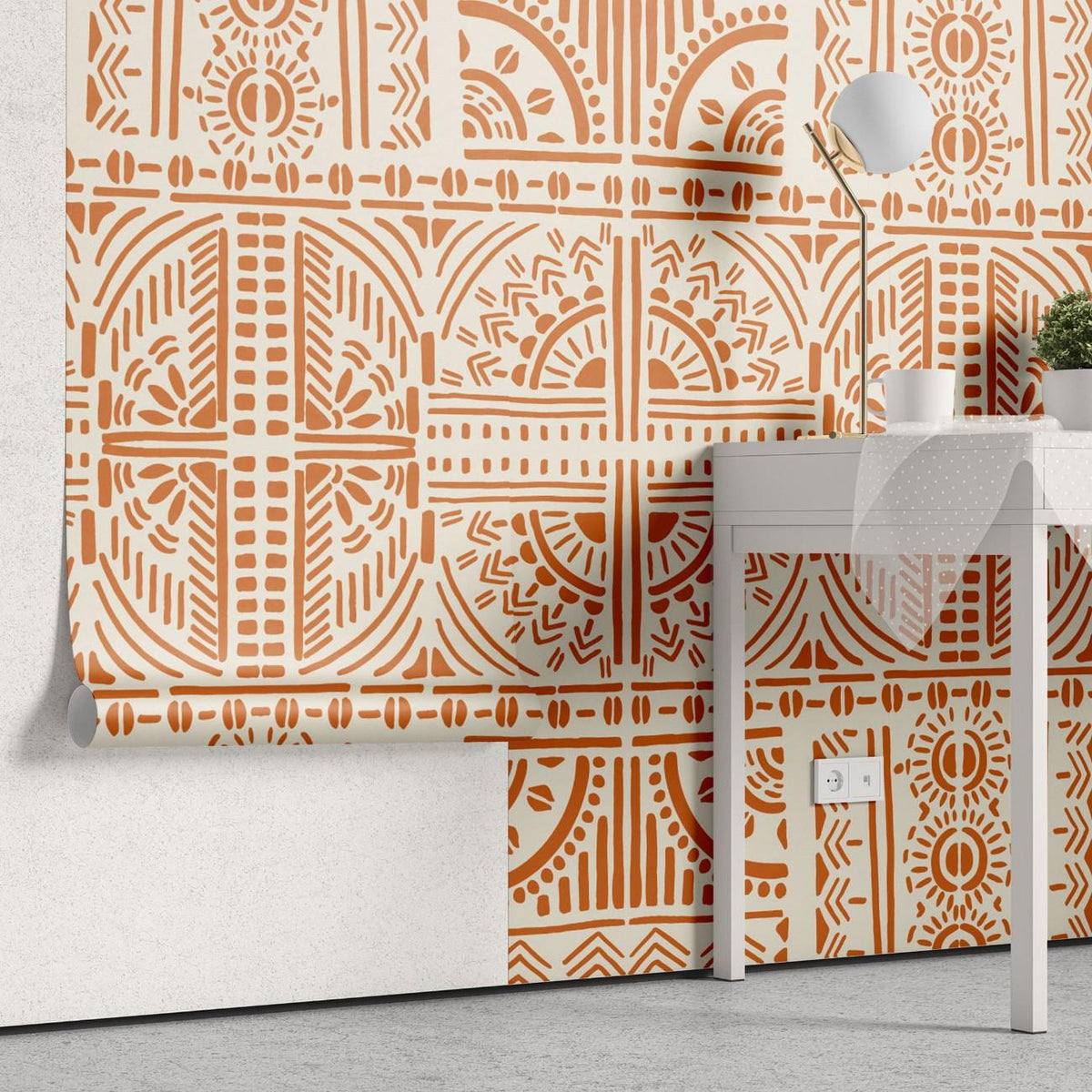 Tapet personalizat bohemian templu portocaliu mister caldura destinatii indepartate nota exotica spirituala decor the orange temple