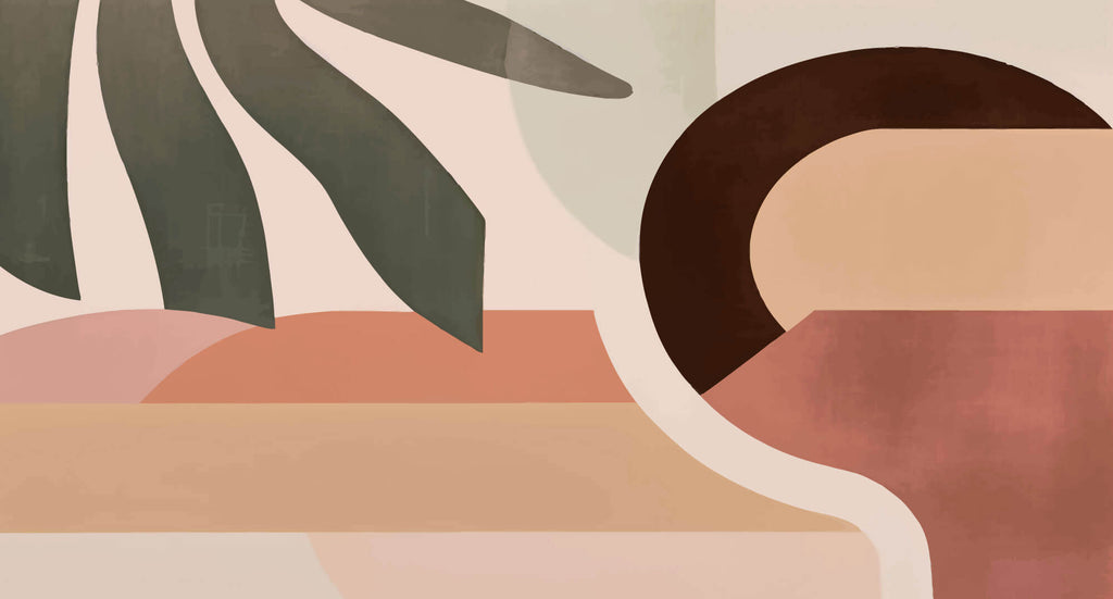 Tapet personalizat Bohemian cu elemente abstracte in nuante pamantii - EARTHY ELEMENTS