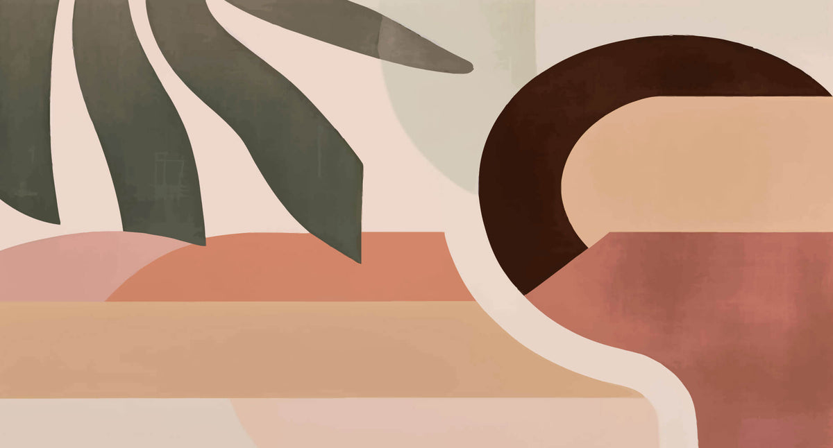 Tapet personalizat Bohemian cu elemente abstracte in nuante pamantii - EARTHY ELEMENTS